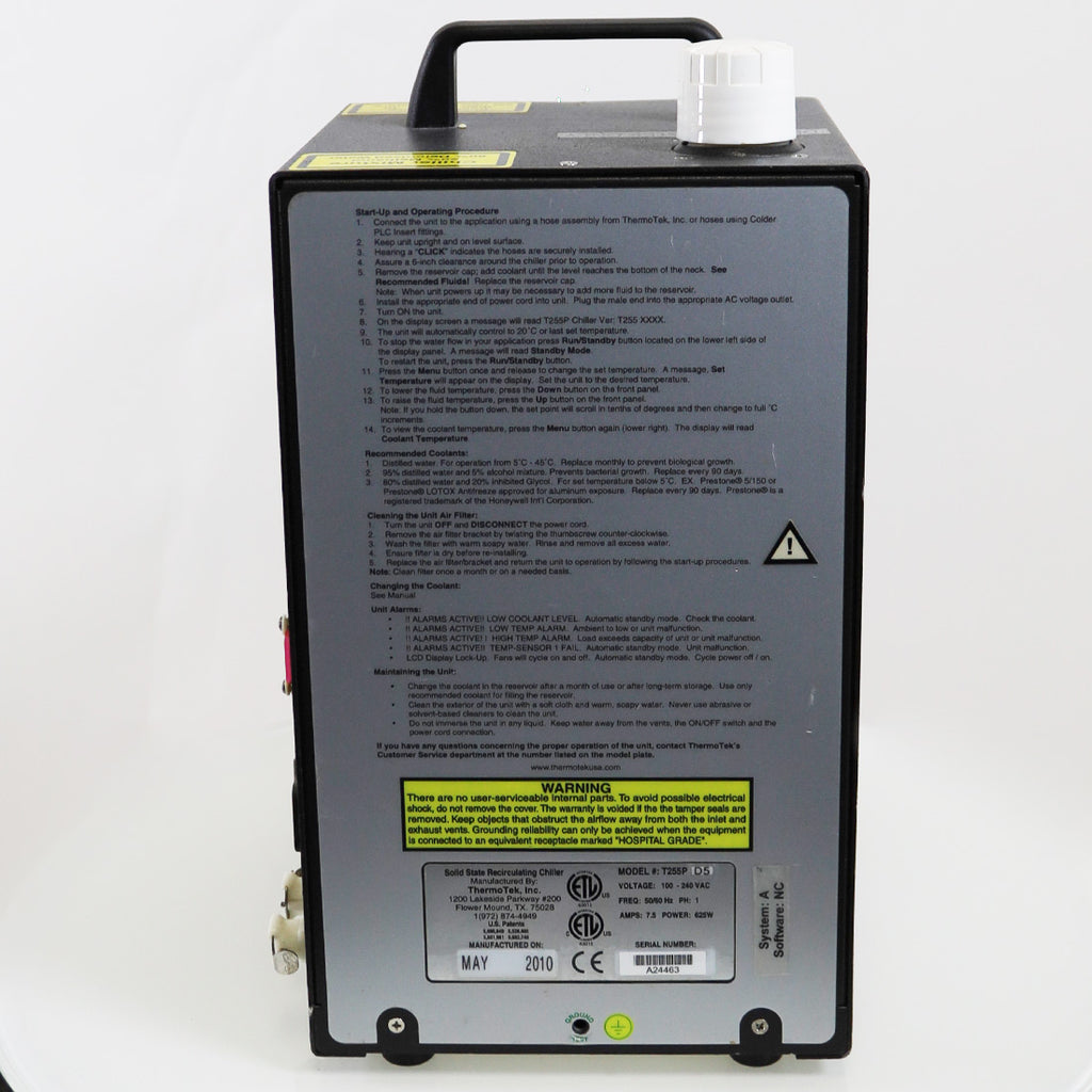 2010 Sciton ThermoTek Solid State Recirculating Coolant Chiller T255P Portable