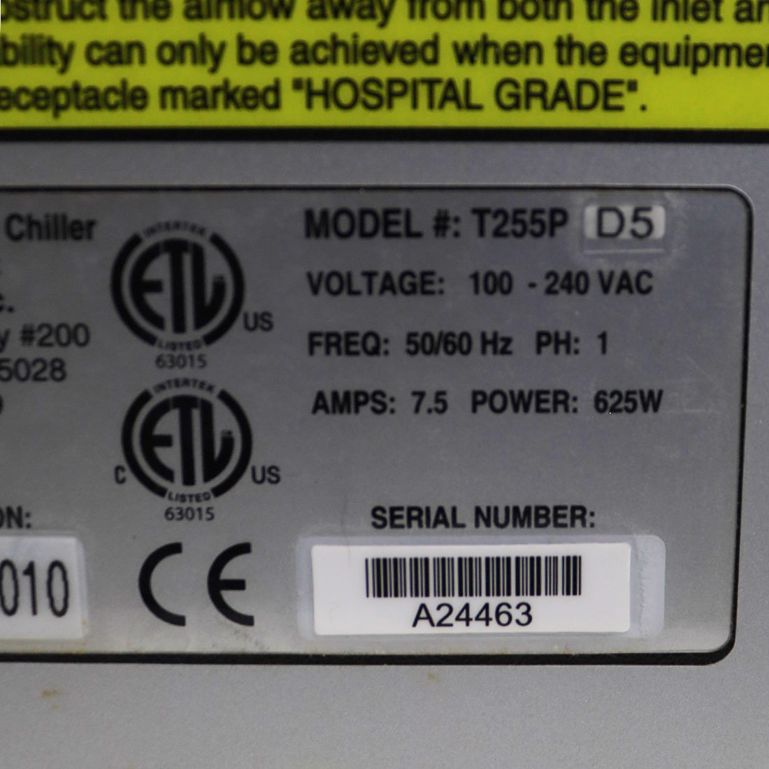 2010 Sciton ThermoTek Solid State Recirculating Coolant Chiller T255P Portable