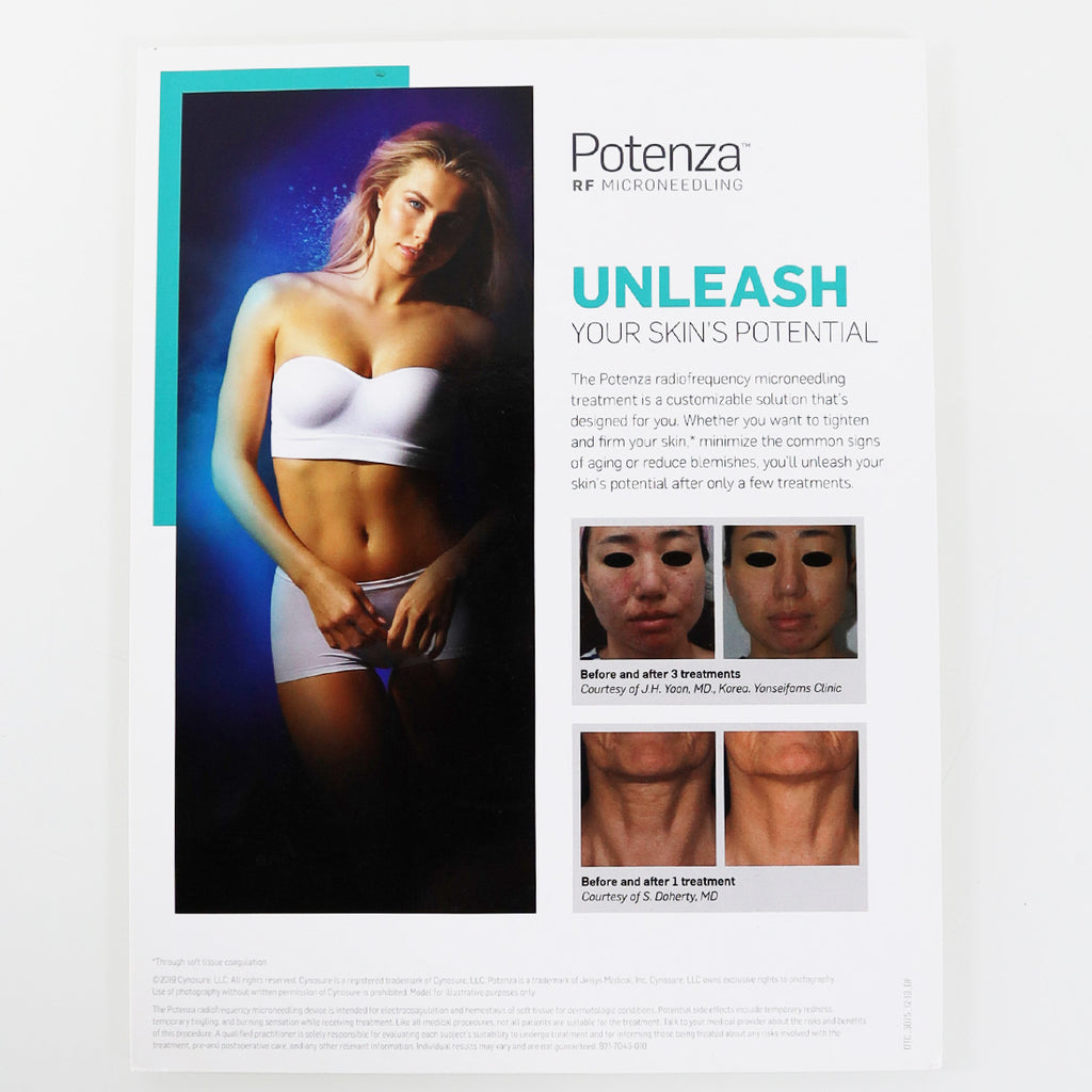 Cynosure Potenza RF Microneedling Merchandising Board Office Clinic Promo Stand
