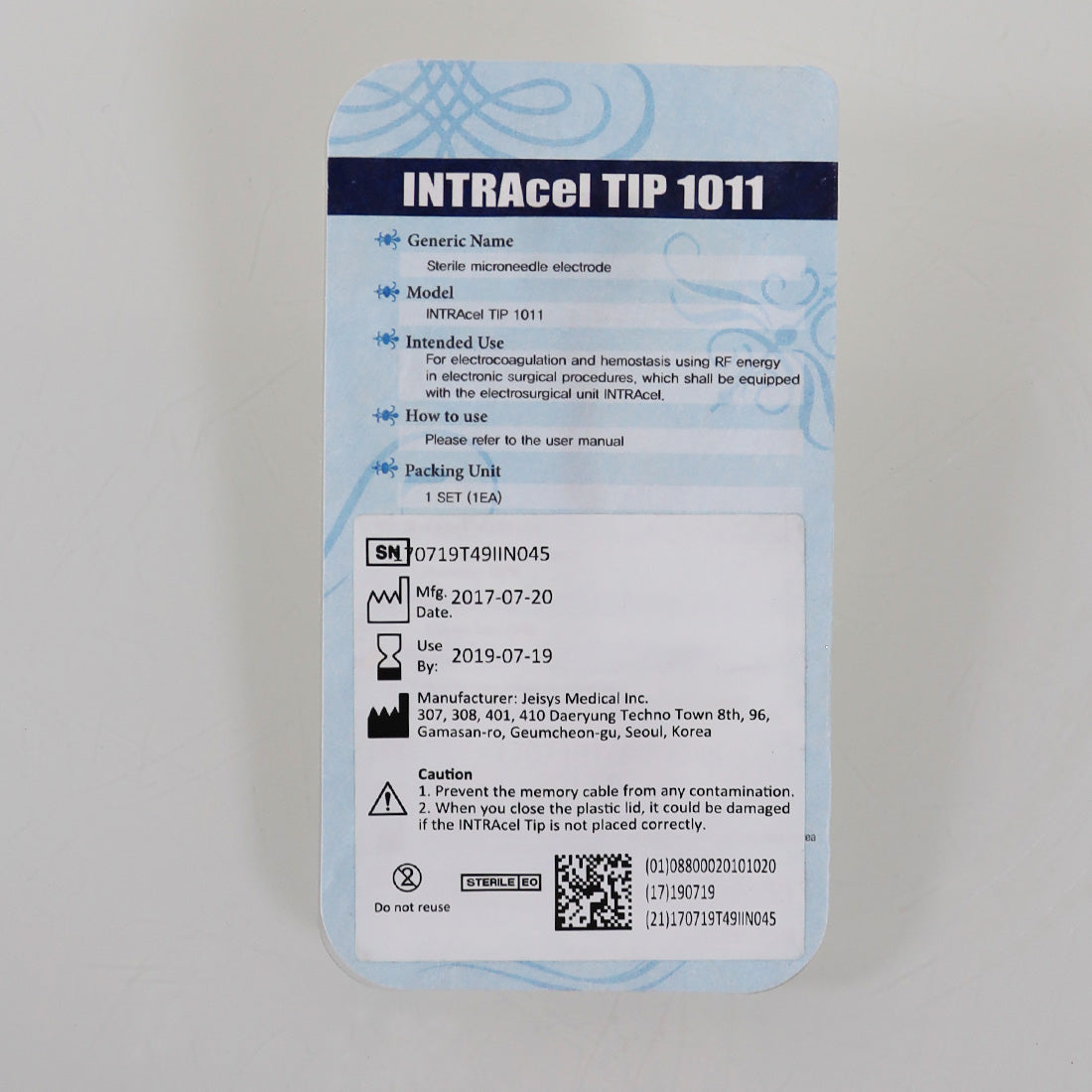 Jeisys Intracel Pro Microneedling Tip 1011 Electrode RadioFrequency RF Exp7/2019