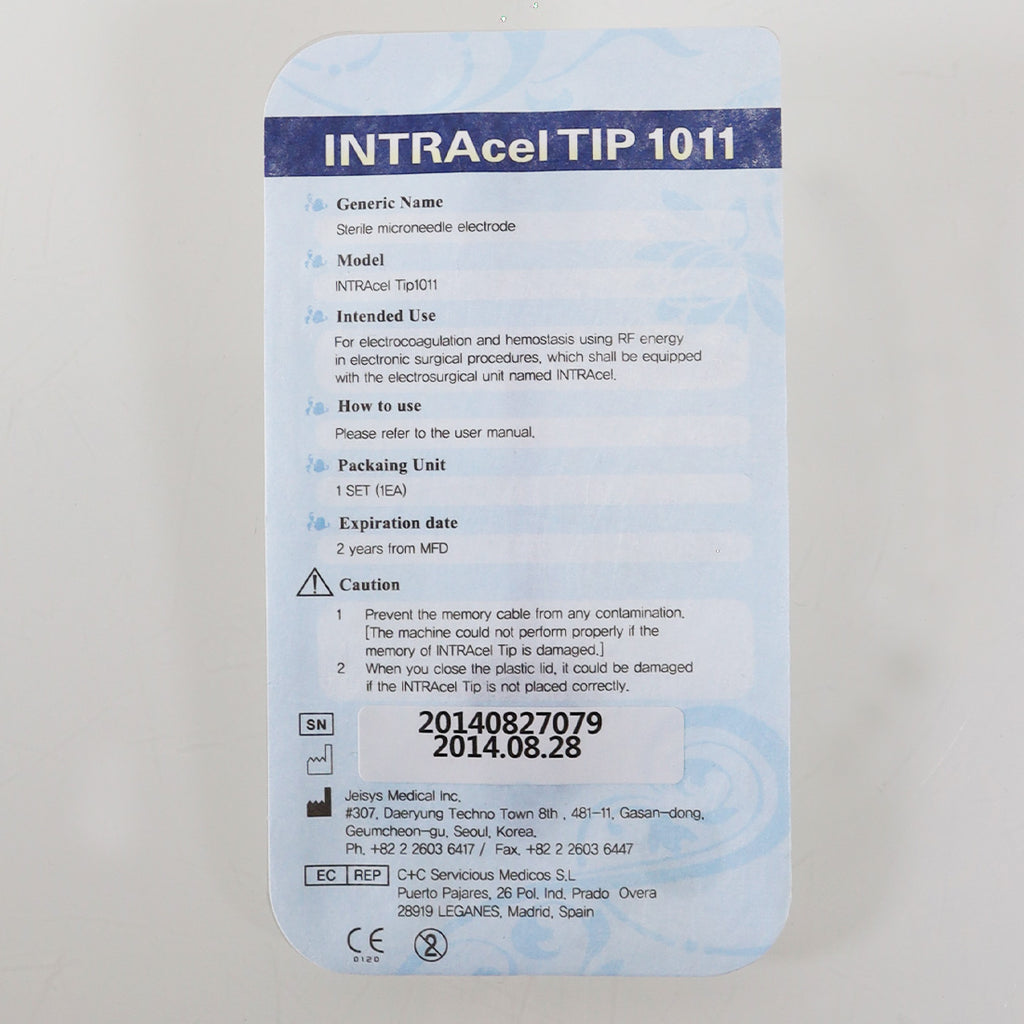 Jeisys Intracel Pro Microneedling Tip 1011 Electrode RadioFrequency RF Exp8/2014