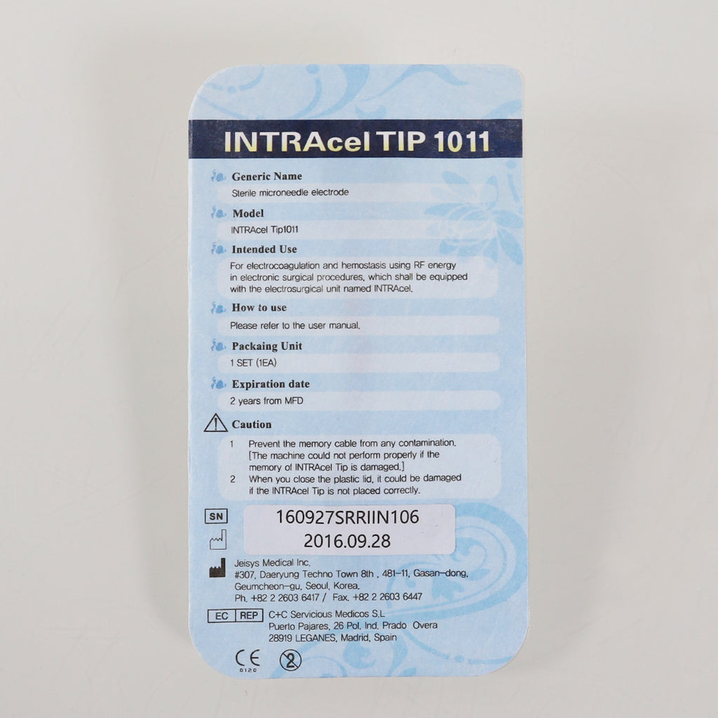 Jeisys Intracel Pro Microneedling Tip 1011 Electrode RadioFrequency RF Exp9/2016