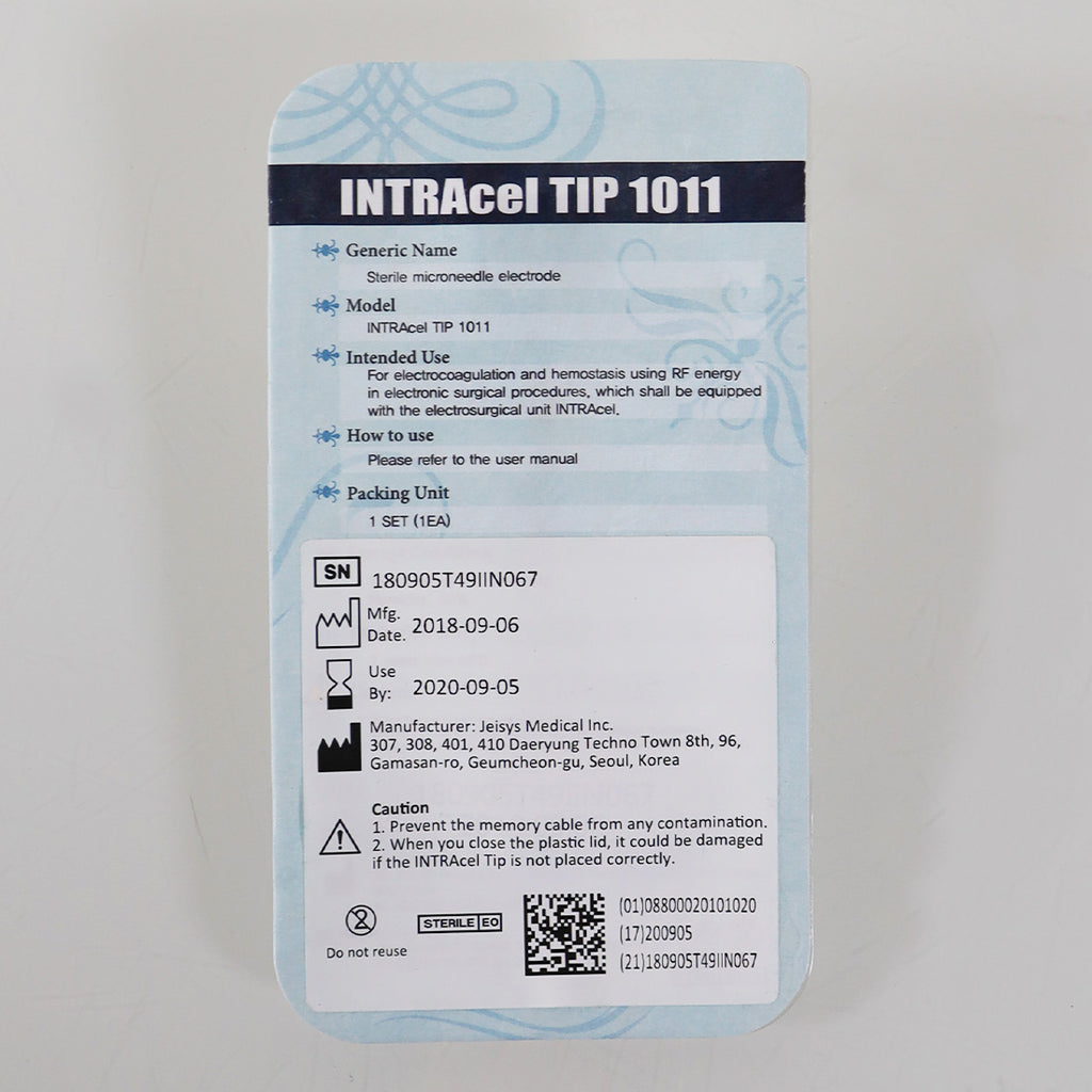 Jeisys Intracel Pro Microneedling Tip 1011 Electrode RadioFrequency RF Exp9/2020