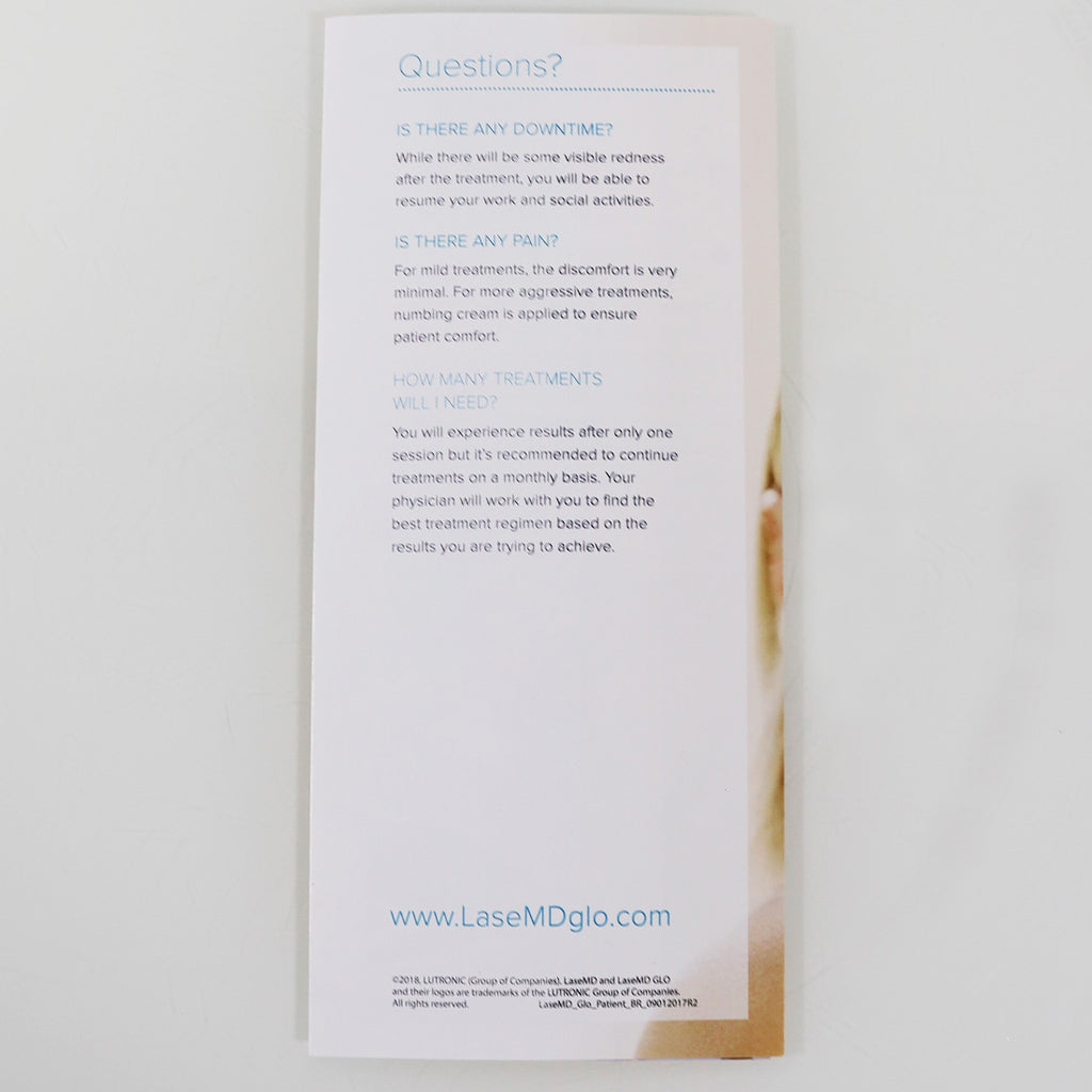 Lutronic LaseMD Laser Beautify Clarify Renew Office Marketing Brochure Promo x18