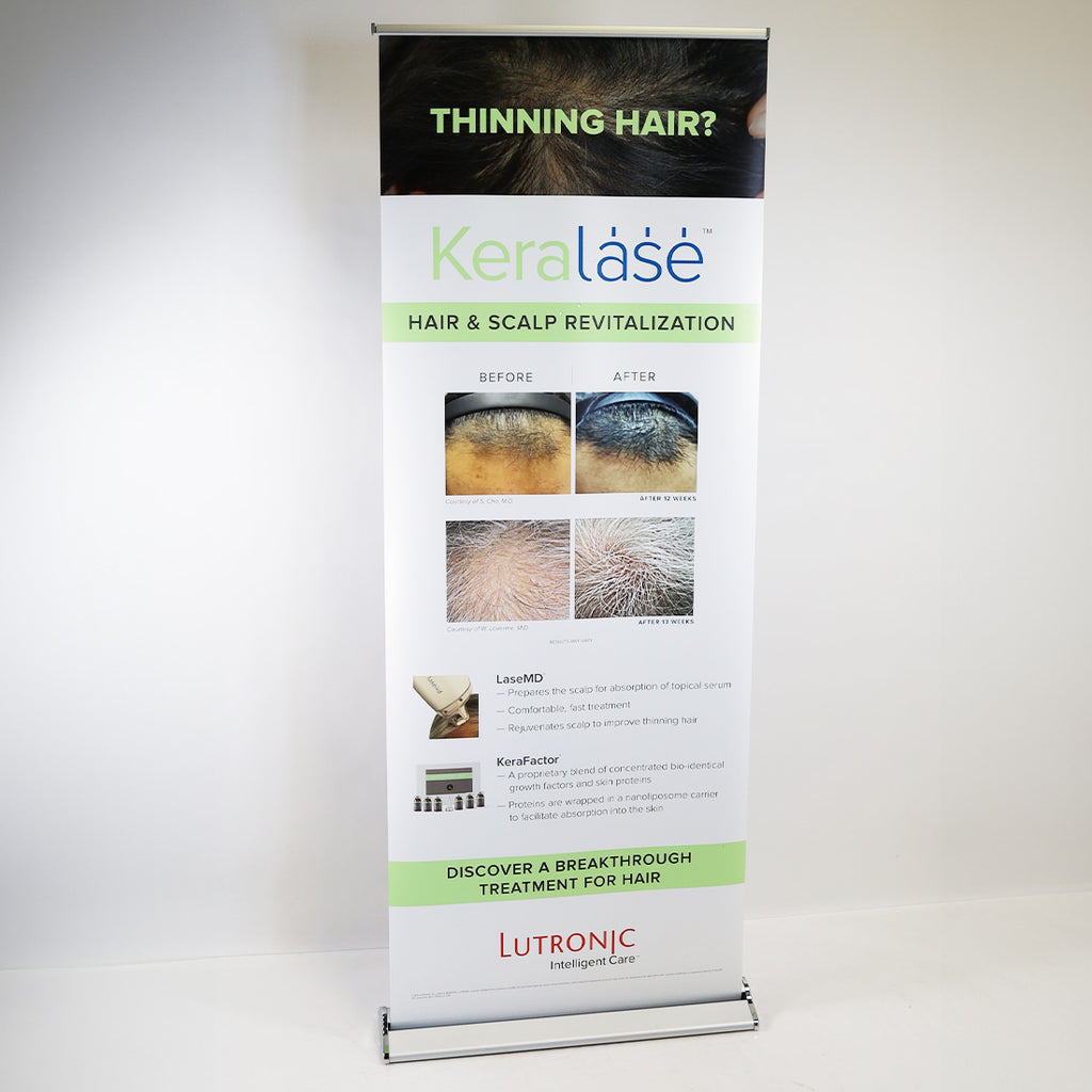 Lutronic KeraLase Hair and Scalp Revitalization Office Market Banner 34in x 82in