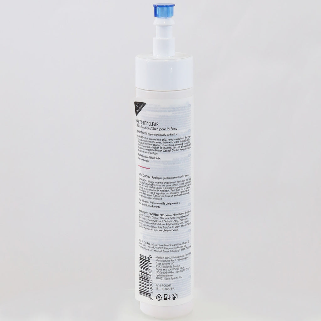 EDGE Systems BETA-HD Clear Skin Solution Hydrafacial 8 oz Bottle EXPIRED