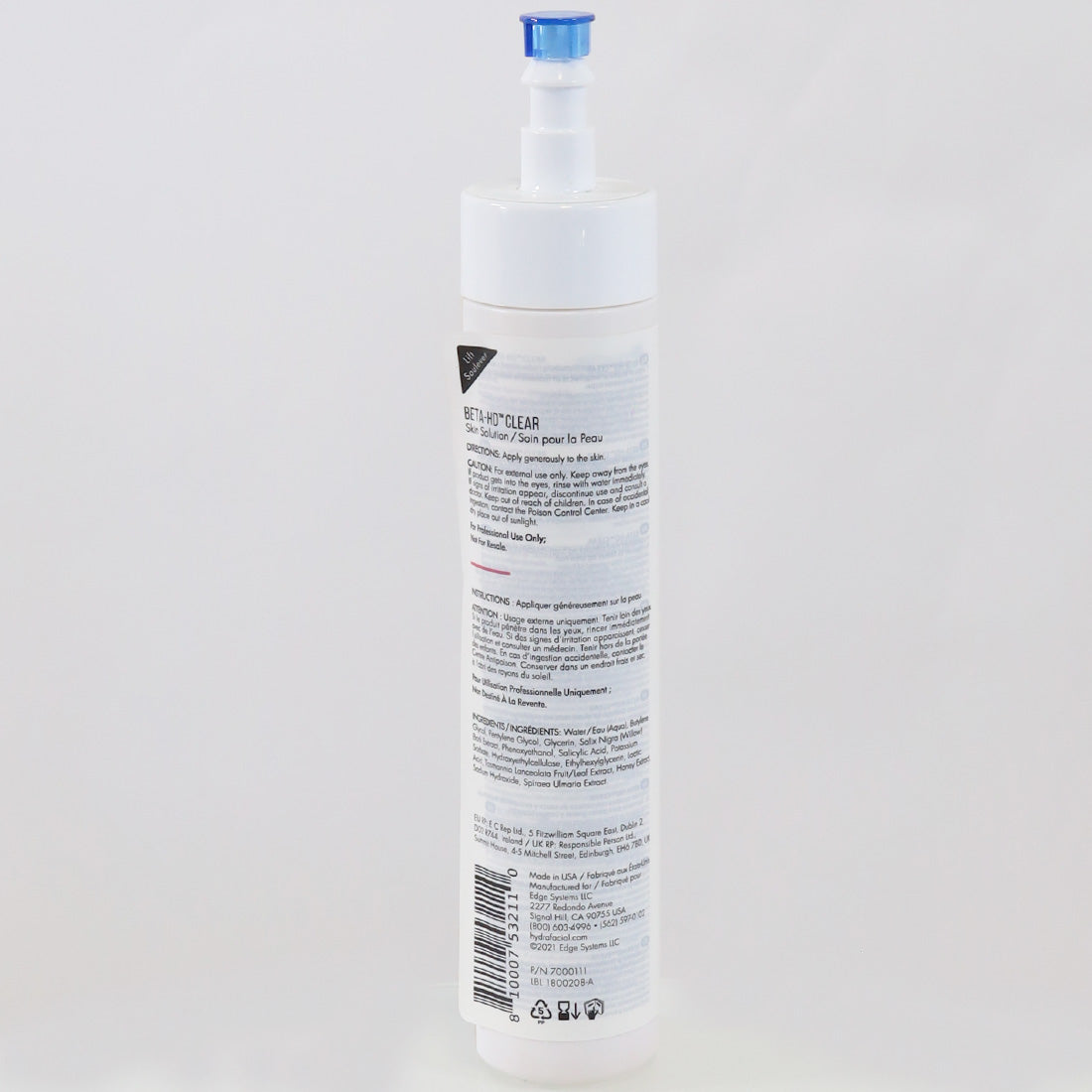EDGE Systems BETA-HD Clear Skin Solution Hydrafacial 8 oz Bottle EXPIRED