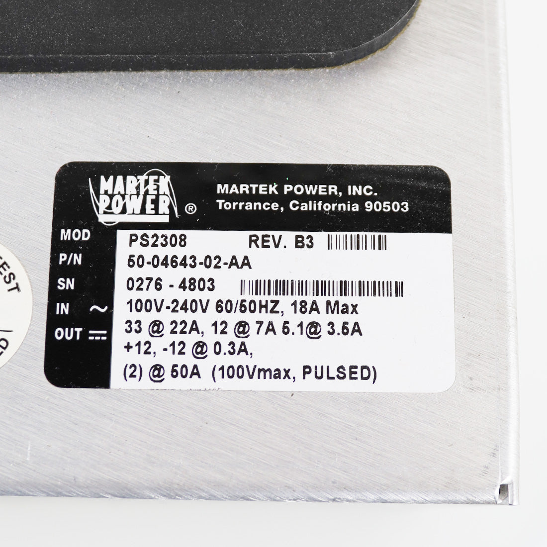 Lumenis LightSheer XC Power Supply / Martek Power PS2308 BAD Parts As-Is