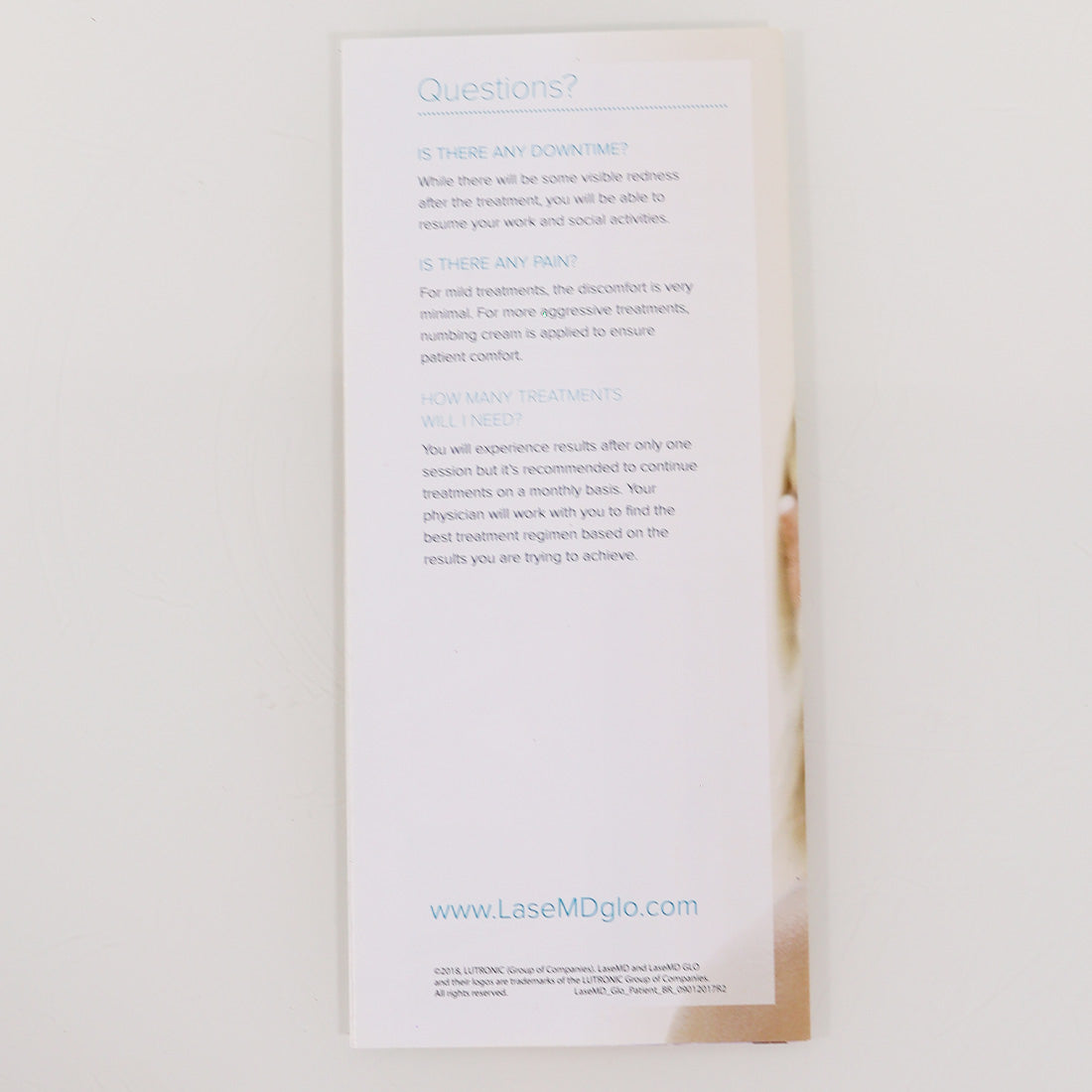 Lutronic LaseMD Beautify Clarify Renew Office Marketing Brochure 10-Pack