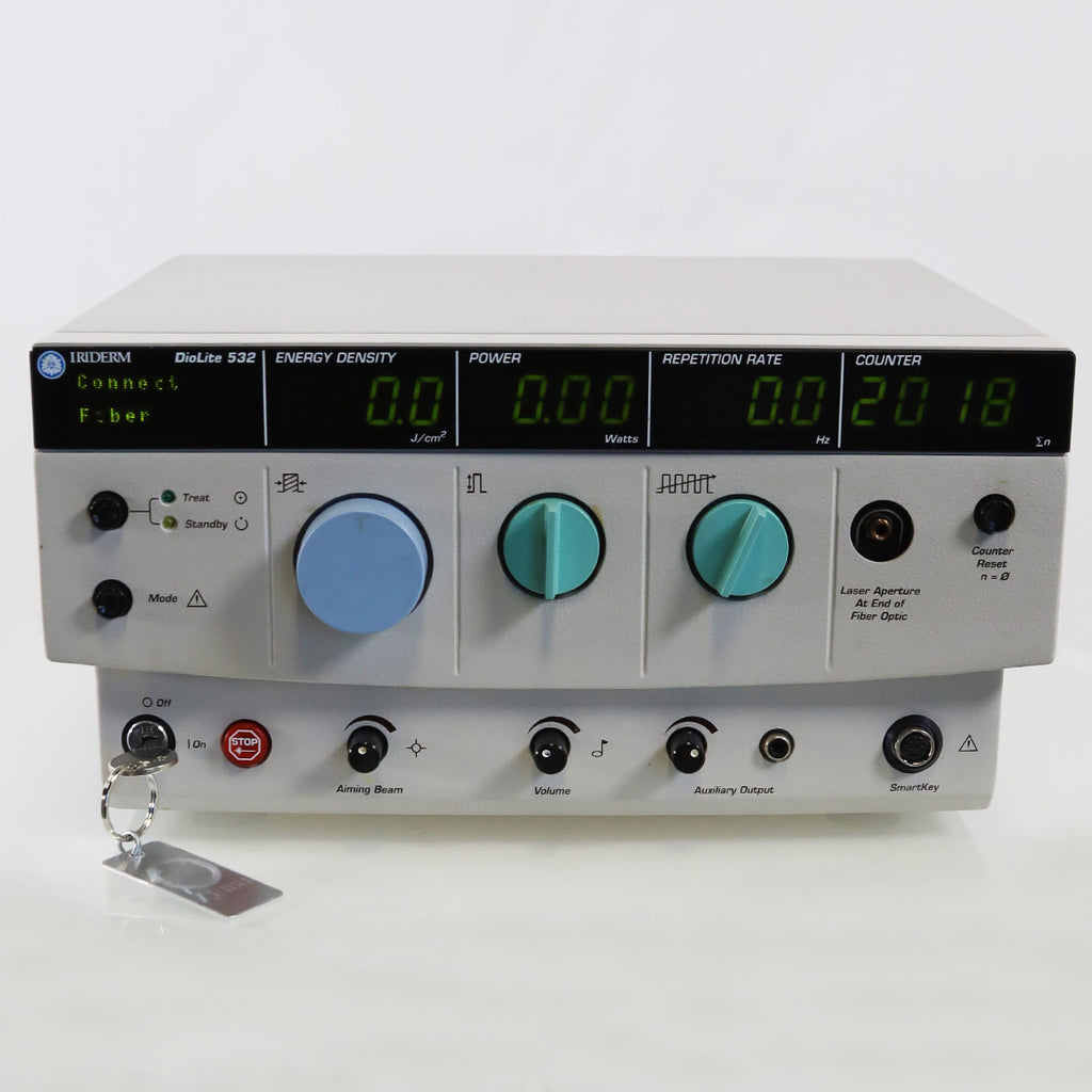 Iridex Iriderm Diolite 532 nm KTP Laser Console w/2 Fiber Handpieces 500um 700um