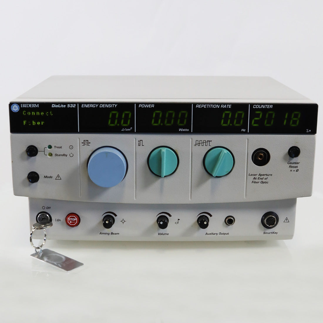 Iridex Iriderm Diolite 532 nm KTP Laser Console w/2 Fiber Handpieces 500um 700um