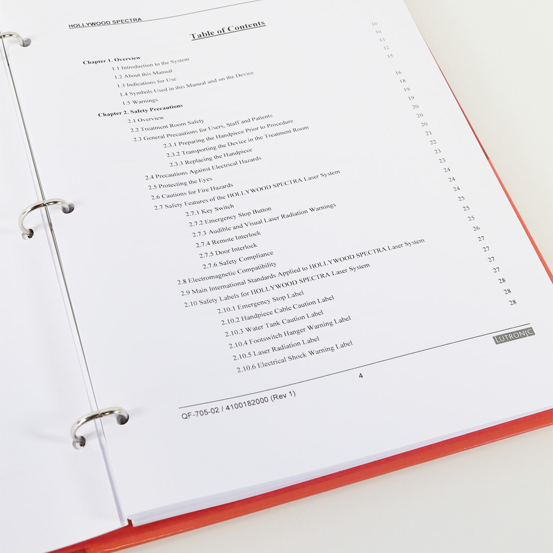Lutronic Hollywood Spectra Operator's Manual Single Side Black and White Print