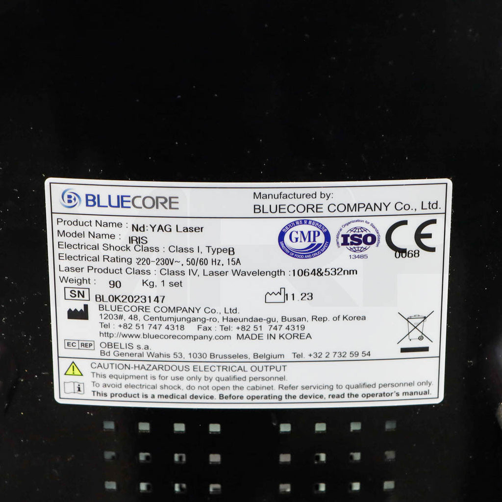 2023 Bluecore Iris Q-Switch Nd:YAG Laser System