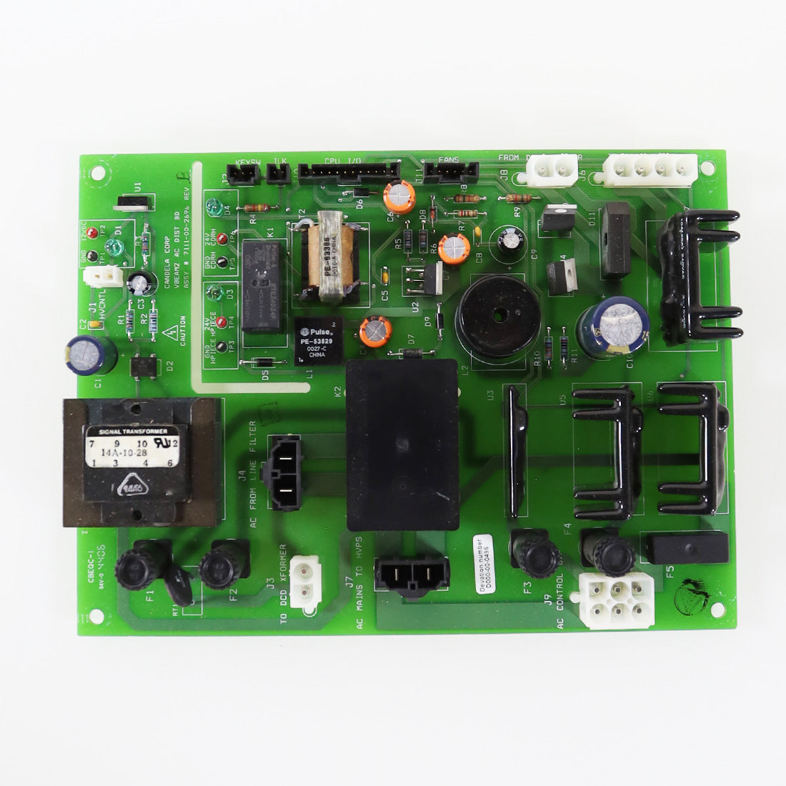 Candela VBeam2 Perfecta 7111-00-2696 AC Distribution PCB Green Board BAD As-Is