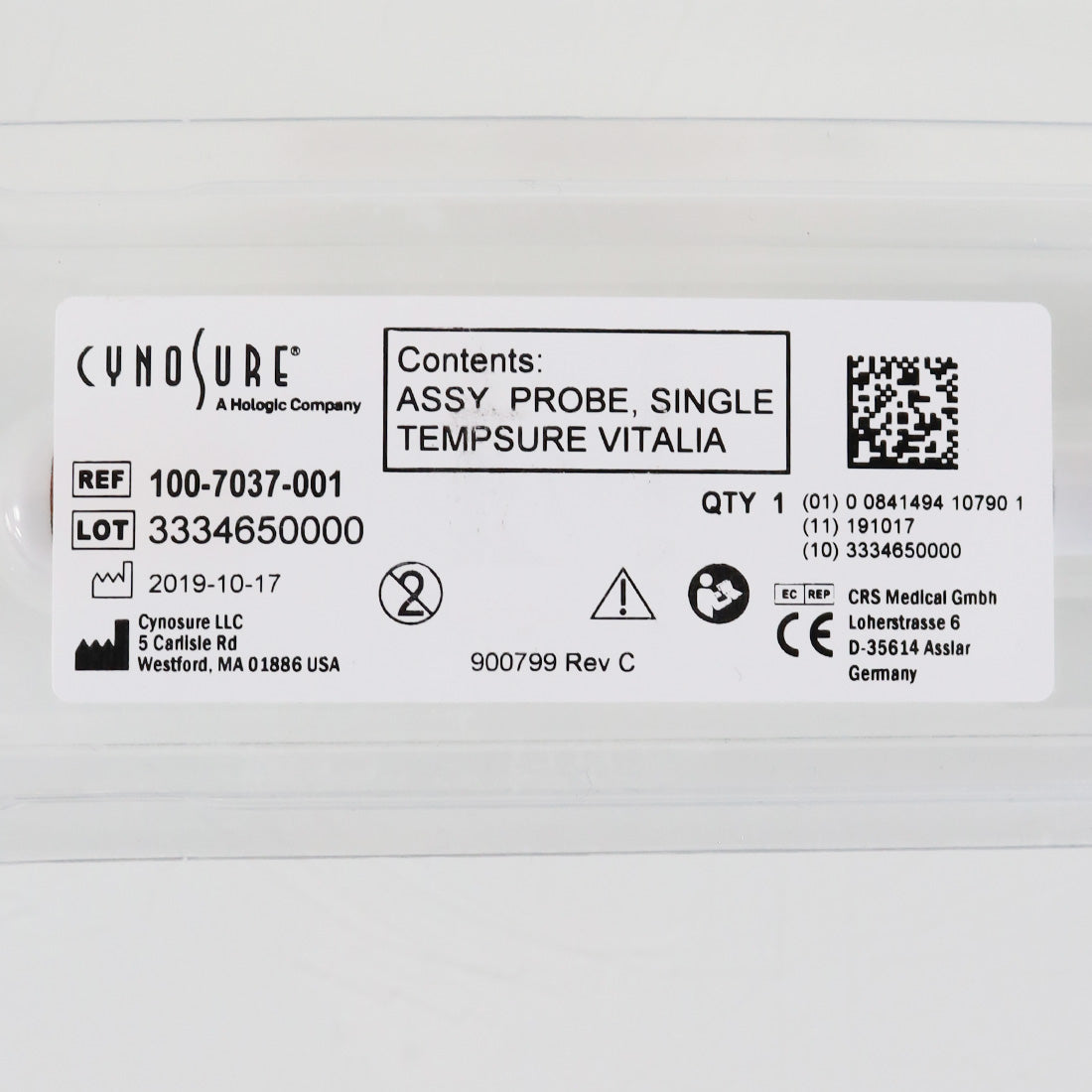 Cynosure Tempsure Vitalia Single Probe Assembly 100-7037-001 Mfr:10/2019 (x1 Pc)