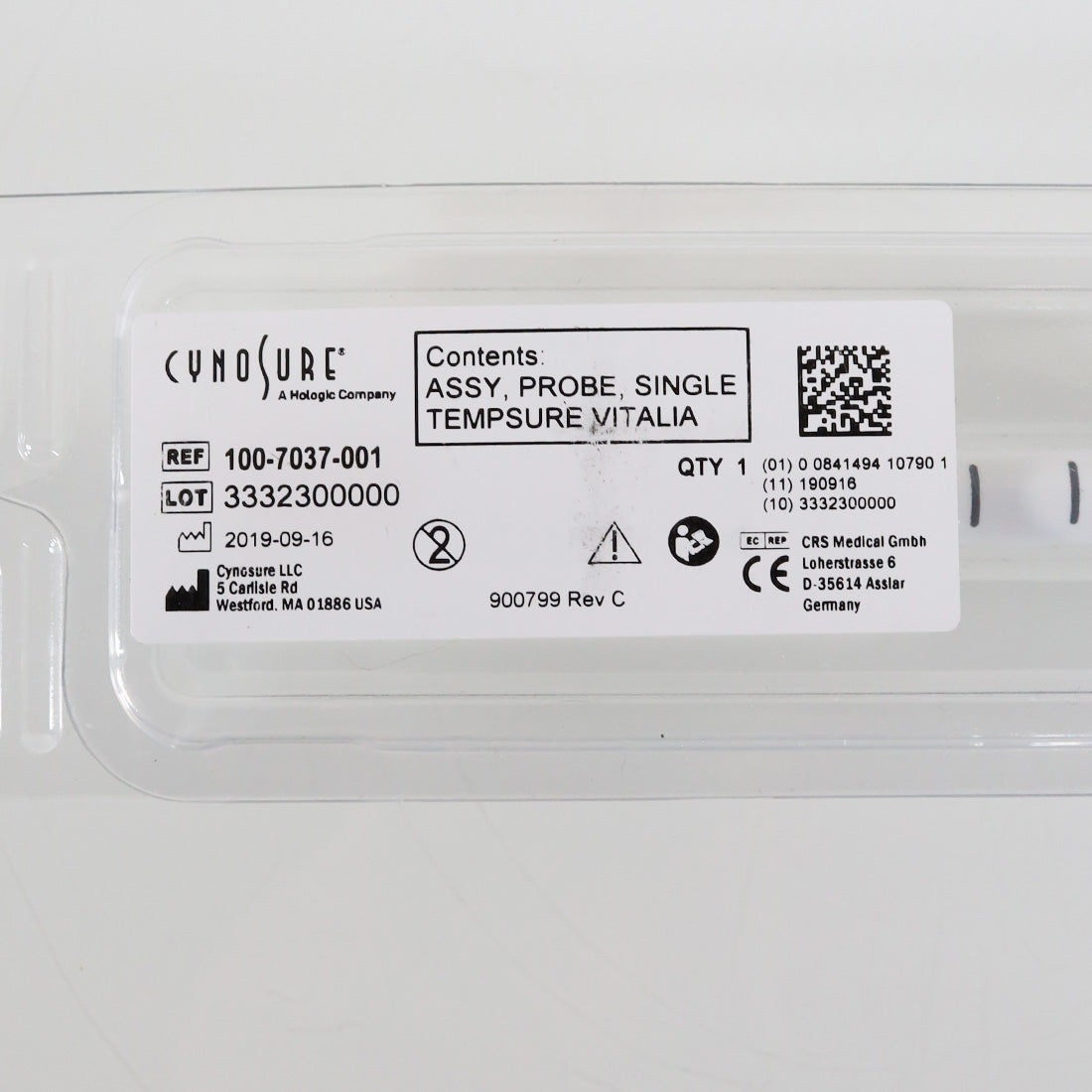 Cynosure Tempsure Vitalia Single Probe Assembly 100-7037-001 Mfr:09/2019 (x1 Pc)