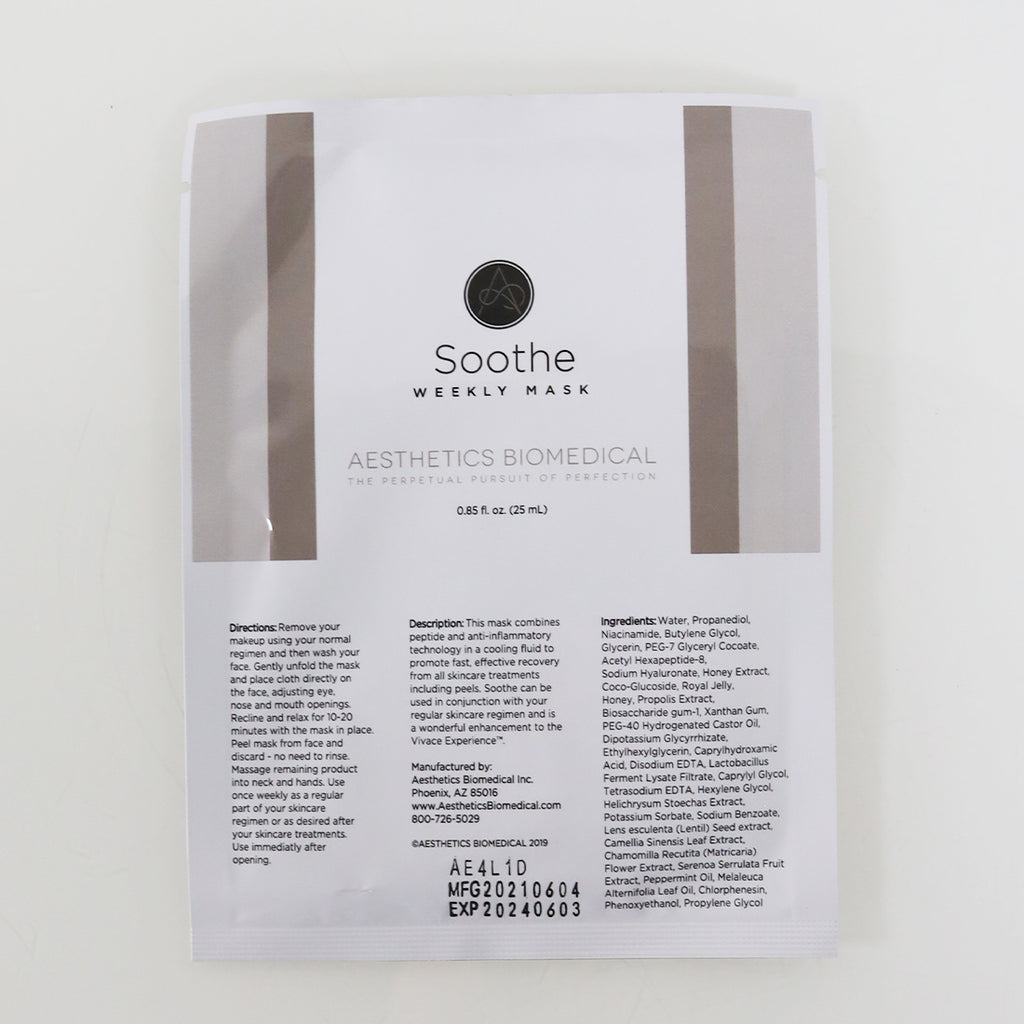 Aesthetics Biomedical Soothe Weekly Mask Skincare Facial Face Treatment x2 Pcs
