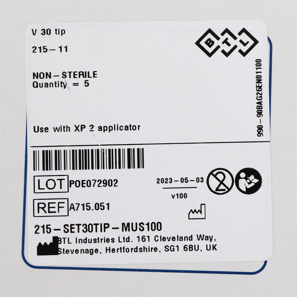 BTL Femme XP 2 Applicator Tip V-30 Tips 215-11 Non-Sterile 215-30Tip101 - Single