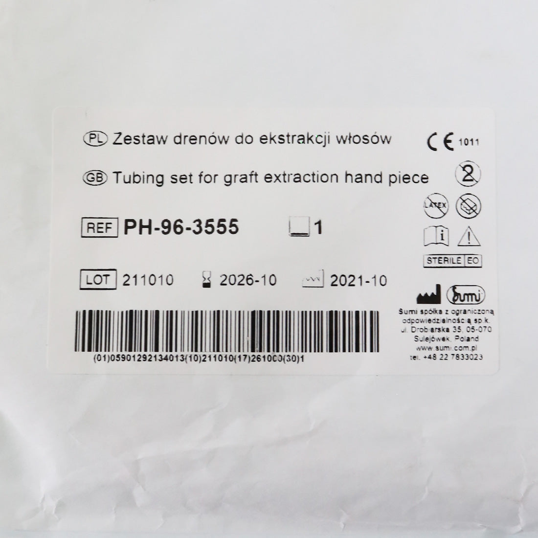 Clear Tubing Set Graft Extraction HandPiece Punch Hair Flexible Tube Hand Piece