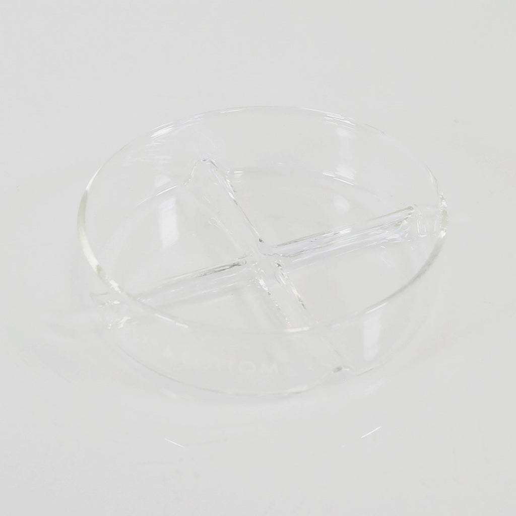 Pyrex Glass Round Bottom Base 3"x1" Divided Sections Tray Made in Germany