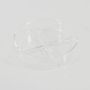 Pyrex Glass Round Bottom Base 3"x1" Divided Sections Tray Made in Germany