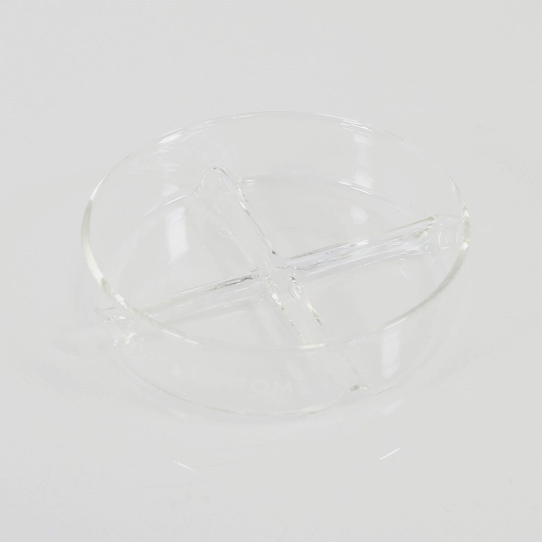 Pyrex Glass Round Bottom Base 3"x1" Divided Sections Tray Made in Germany