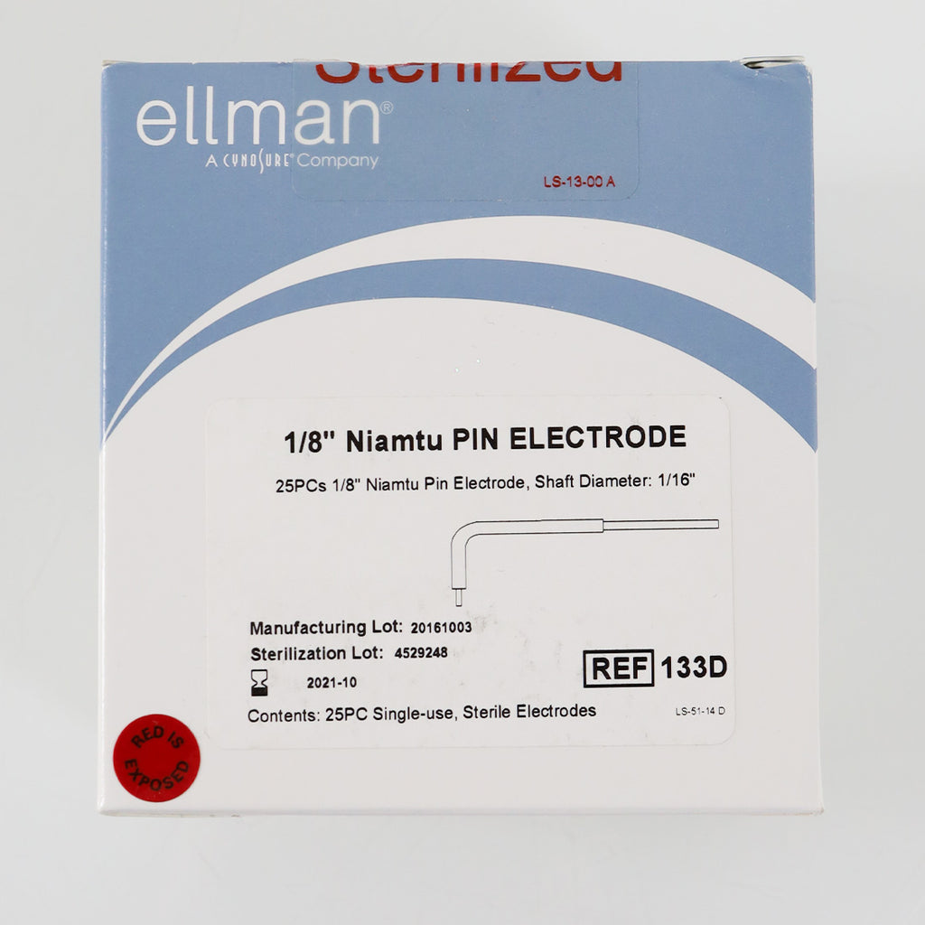 Ellman Cynosure 133D 1/8in Niamtu Pin Electrode 1/16in Shaft 24-Pack Exp_10/2021