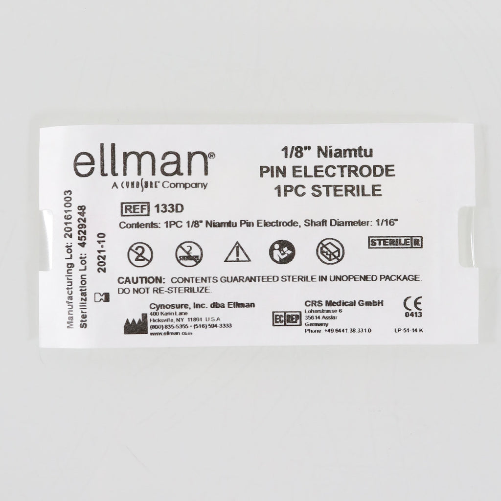 Ellman Cynosure 133D 1/8in Niamtu Pin Electrode 1/16in Shaft 24-Pack Exp_10/2021