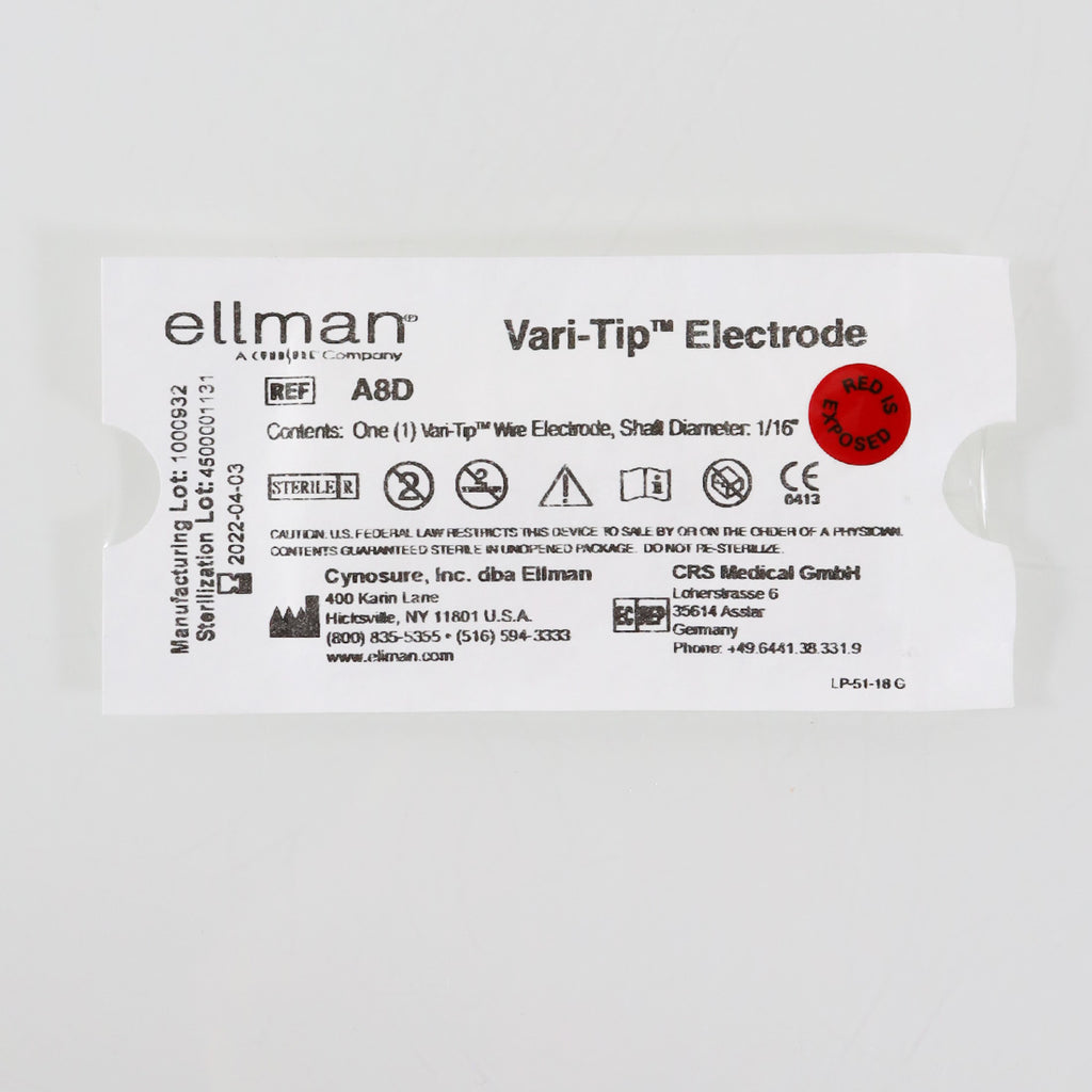 Ellman Cynosure A8D Vari-Tip ADJ Wire Electrode 1/16in Shaft 22-Pack Exp_04/2022