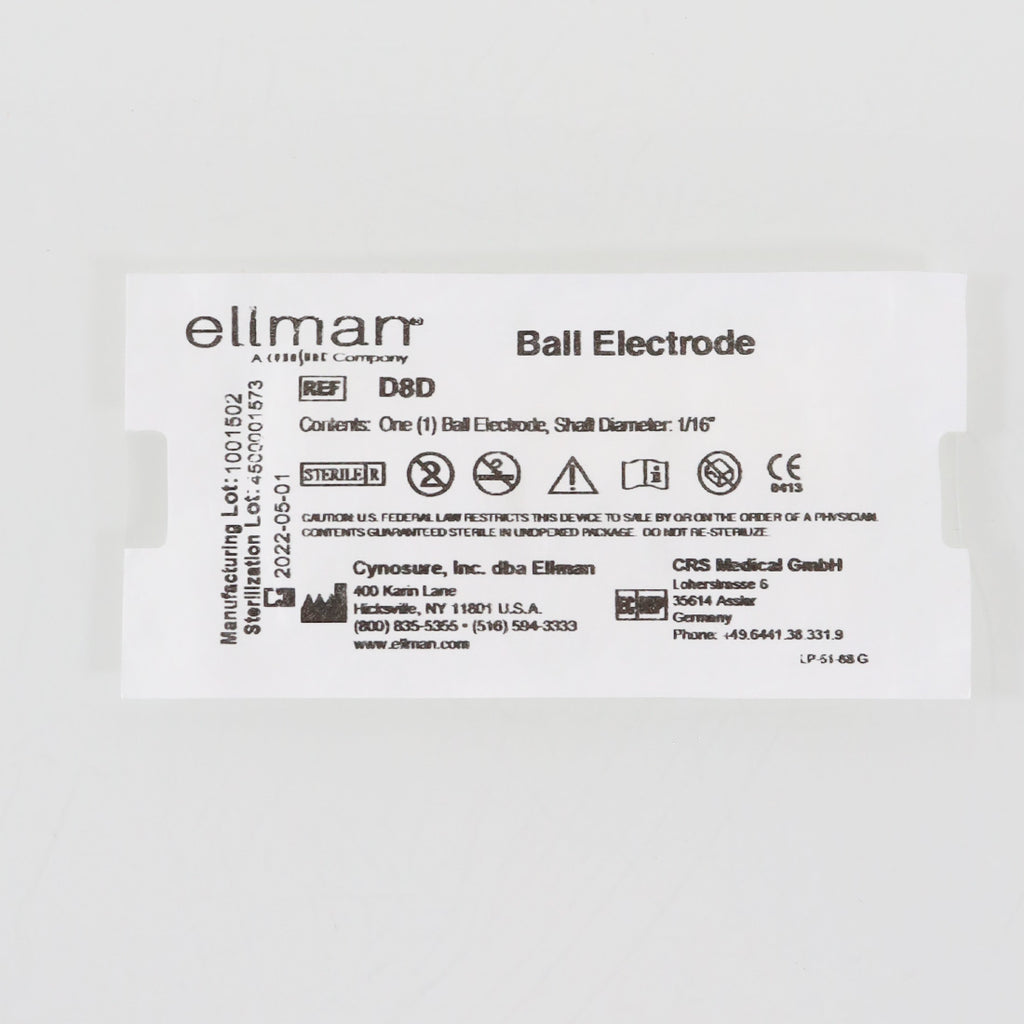 Ellman Cynosure D8D 2.3mm Ball Electrode 1/16in Shaft - 23-Pack - Exp_05/2022