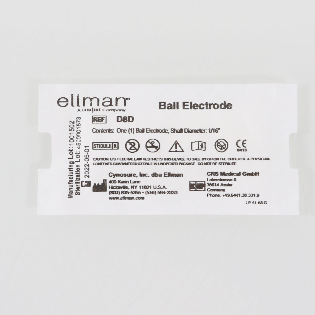 Ellman Cynosure D8D 2.3mm Ball Electrode 1/16in Shaft - 23-Pack - Exp_05/2022