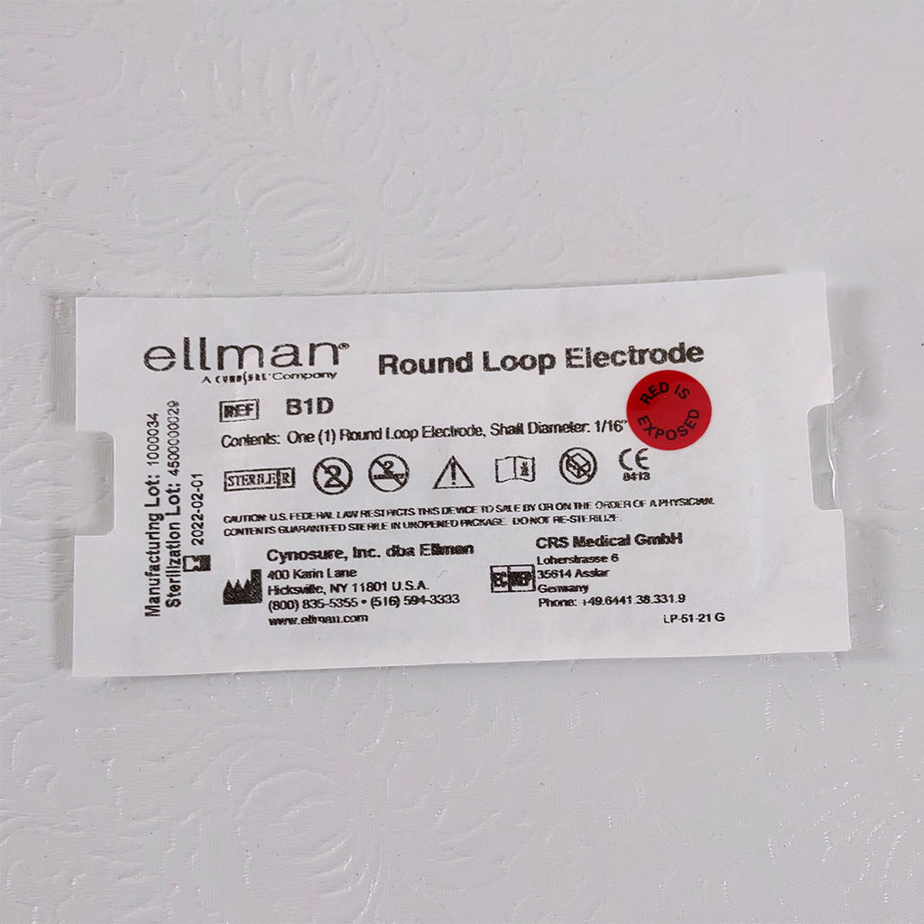 Ellman Cynosure B1D 1/4in Round Loop Electrode 1/16in Shaft - Single - Exp_2022