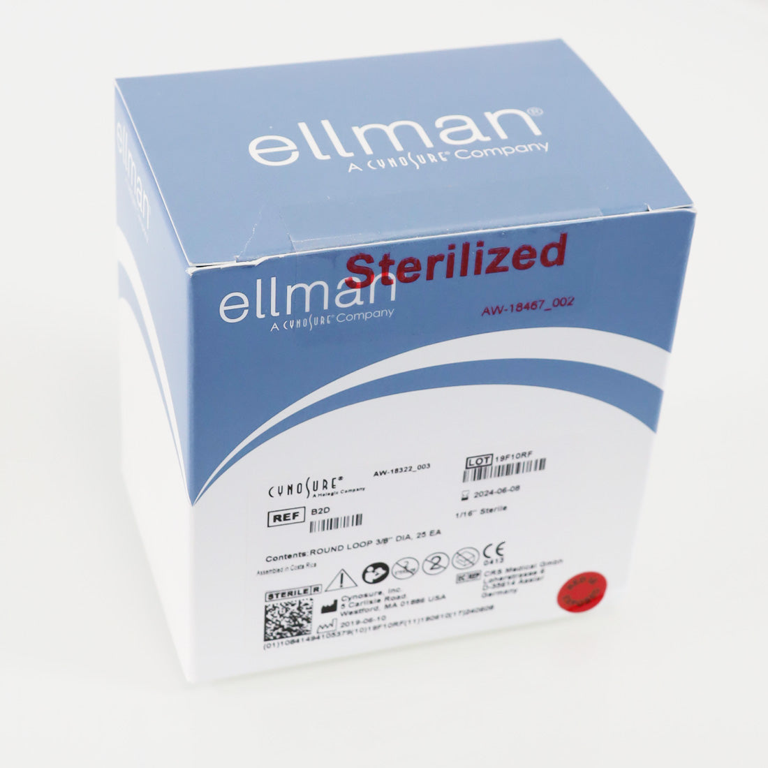 Ellman Cynosure B2D 3/8in Round Loop Electrode 1/16in Shaft 25-Pack Exp_06/2024