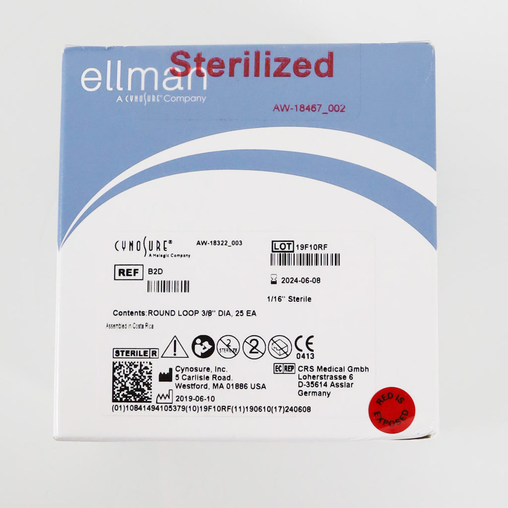 Ellman Cynosure B2D 3/8in Round Loop Electrode 1/16in Shaft 25-Pack Exp_06/2024