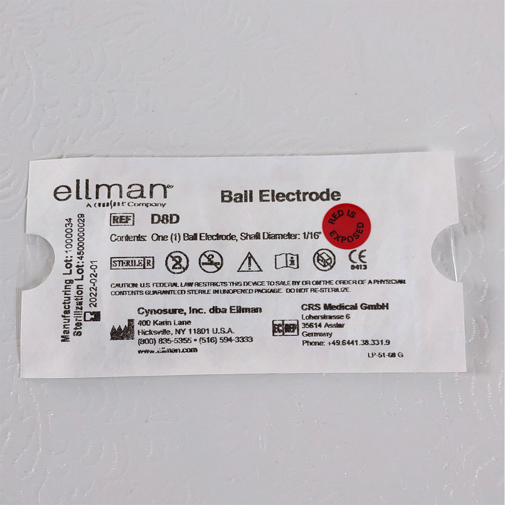 Ellman Cynosure D8D 2.3mm Ball Electrode 1/16in Shaft - Single - Exp_2022