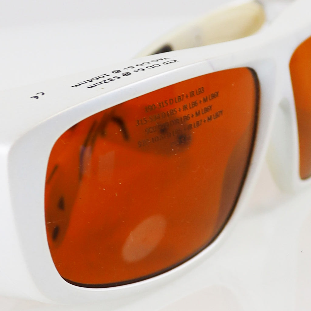 Ellman Univet KTP YAG PPE Laser Safety Glasses Orange Lens OD5 532/1064nm White