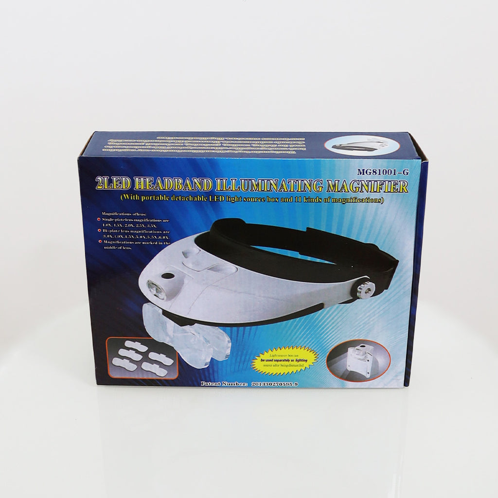 Illuminating 2 LED Headband Magnifier MG81001-G Removable Light 11 Magnification