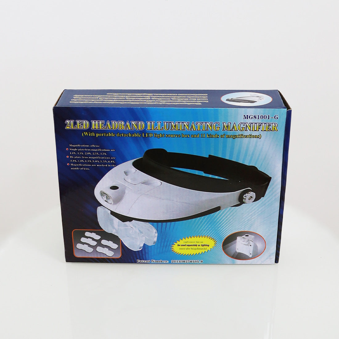 Illuminating 2 LED Headband Magnifier MG81001-G Removable Light 11 Magnification
