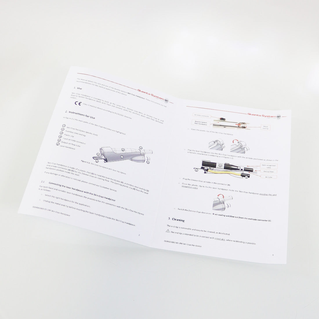 Quanta Systems Q1 Skin Cryo Handpiece User Manual DGM001069.01 Rev-19/05/2016
