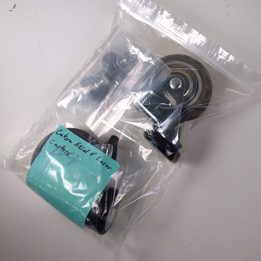 Cutera ExcelV 3in Locking Caster Wheel Set with Hardware Replacement Parts 2pk
