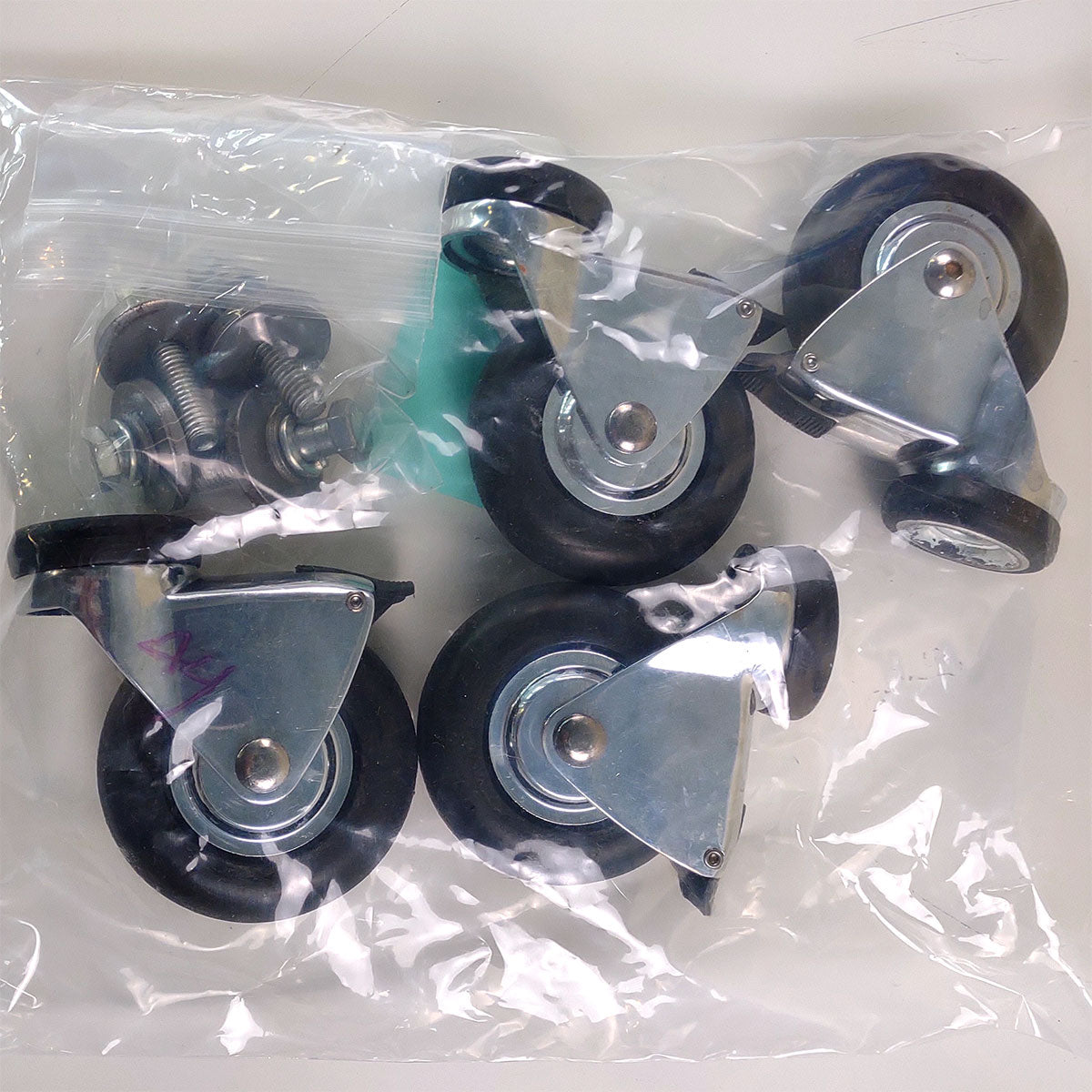 Cutera ExcelV 3in Locking Caster Wheel Set with Hardware Replacement Parts 4pk
