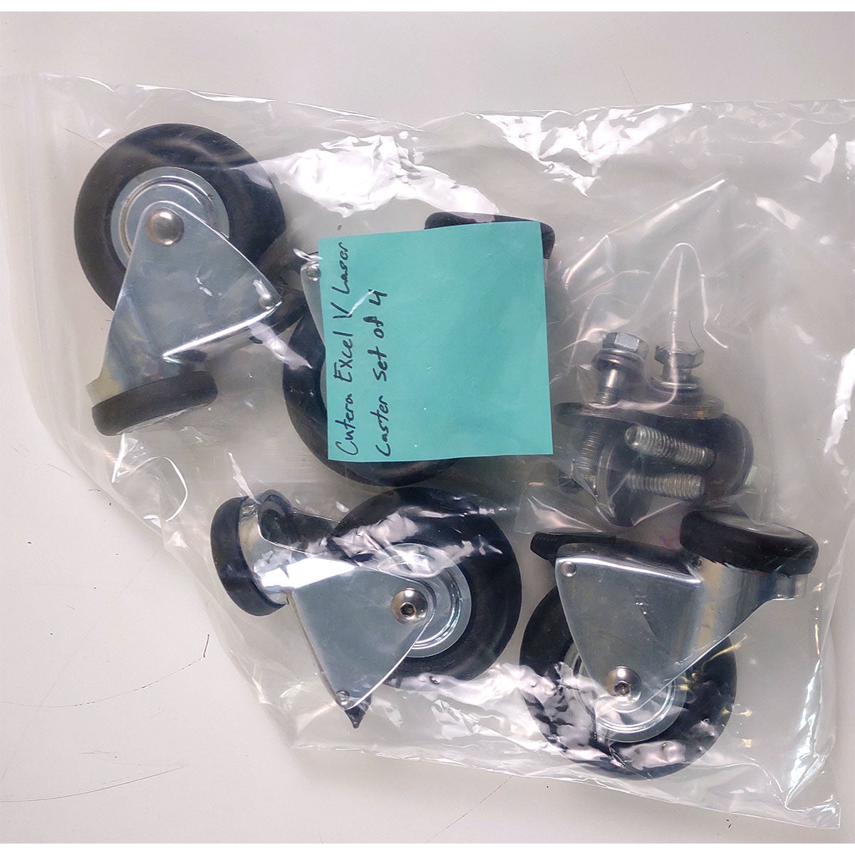 Cutera ExcelV 3in Locking Caster Wheel Set with Hardware Replacement Parts 4pk