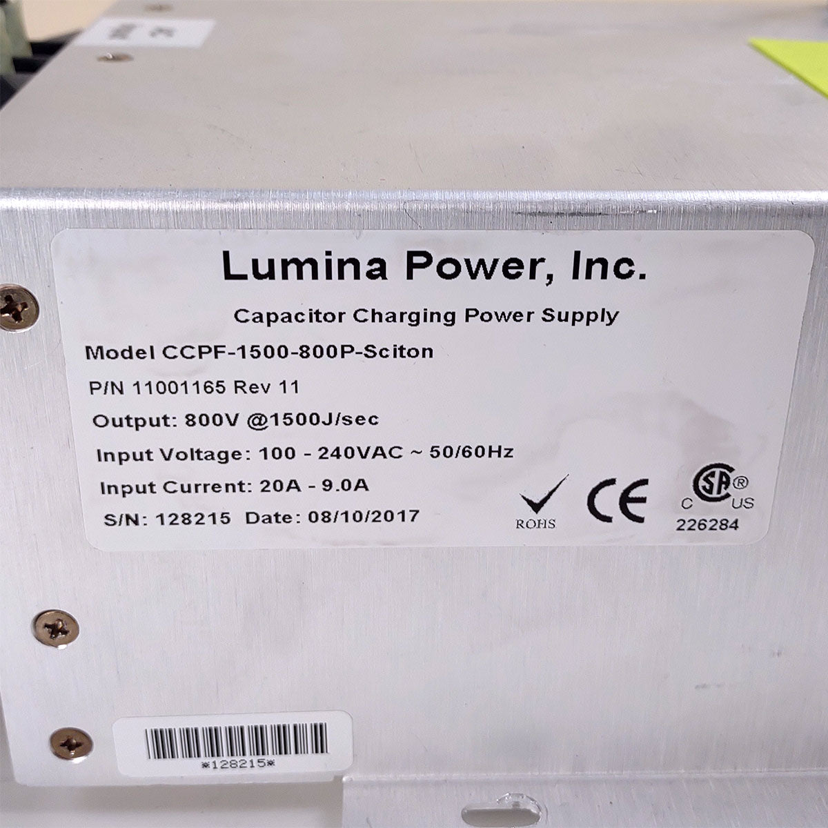 Sciton Profile BBLs Broadband Light System Parts Capacitor Charging Box As-Is