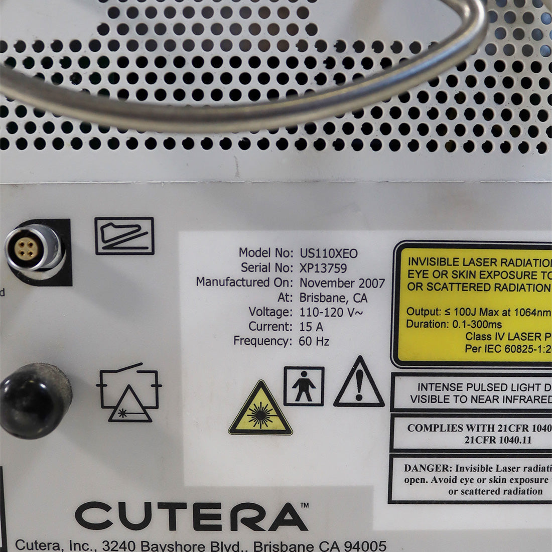 2007 Cutera Xeo Laser Nd Yag 1064nm Hair Removal Vascular Lesions HR