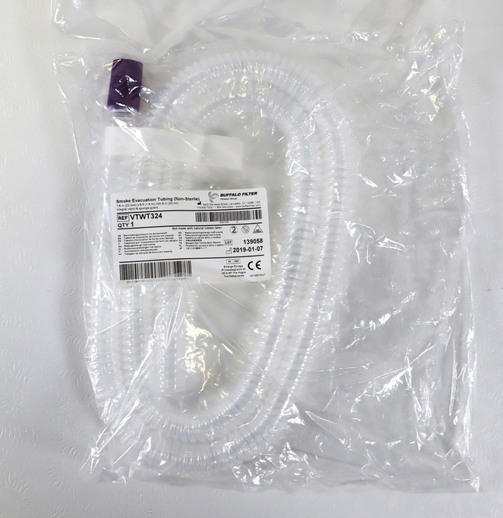 ConMed Buffalo Filter Smoke Evacuation Tubing Non-Sterile 7/8"x6' VTWT324 x1 Pc