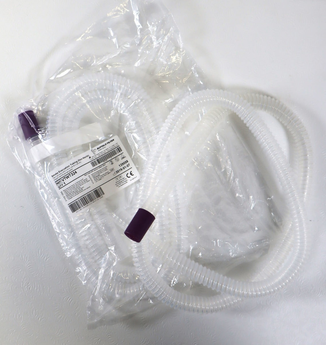 ConMed Buffalo Filter Smoke Evacuation Tubing Non-Sterile 7/8"x6' VTWT324 x2 Pc