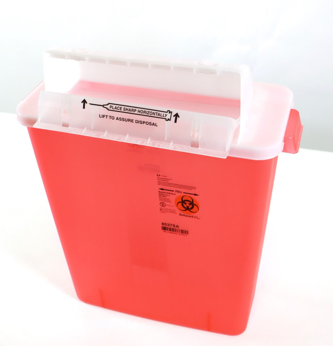 Sharps Container BD 8537SA Red Clear Regulated Medical Waste Disposable 3 Gal x6