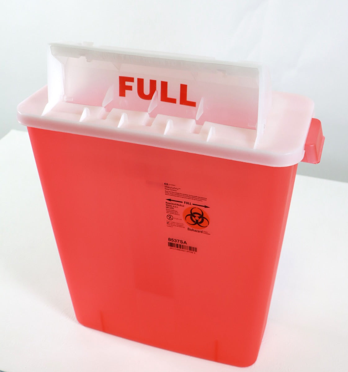 Sharps Container BD 8537SA Red Clear Regulated Medical Waste Disposable 3 Gal x6