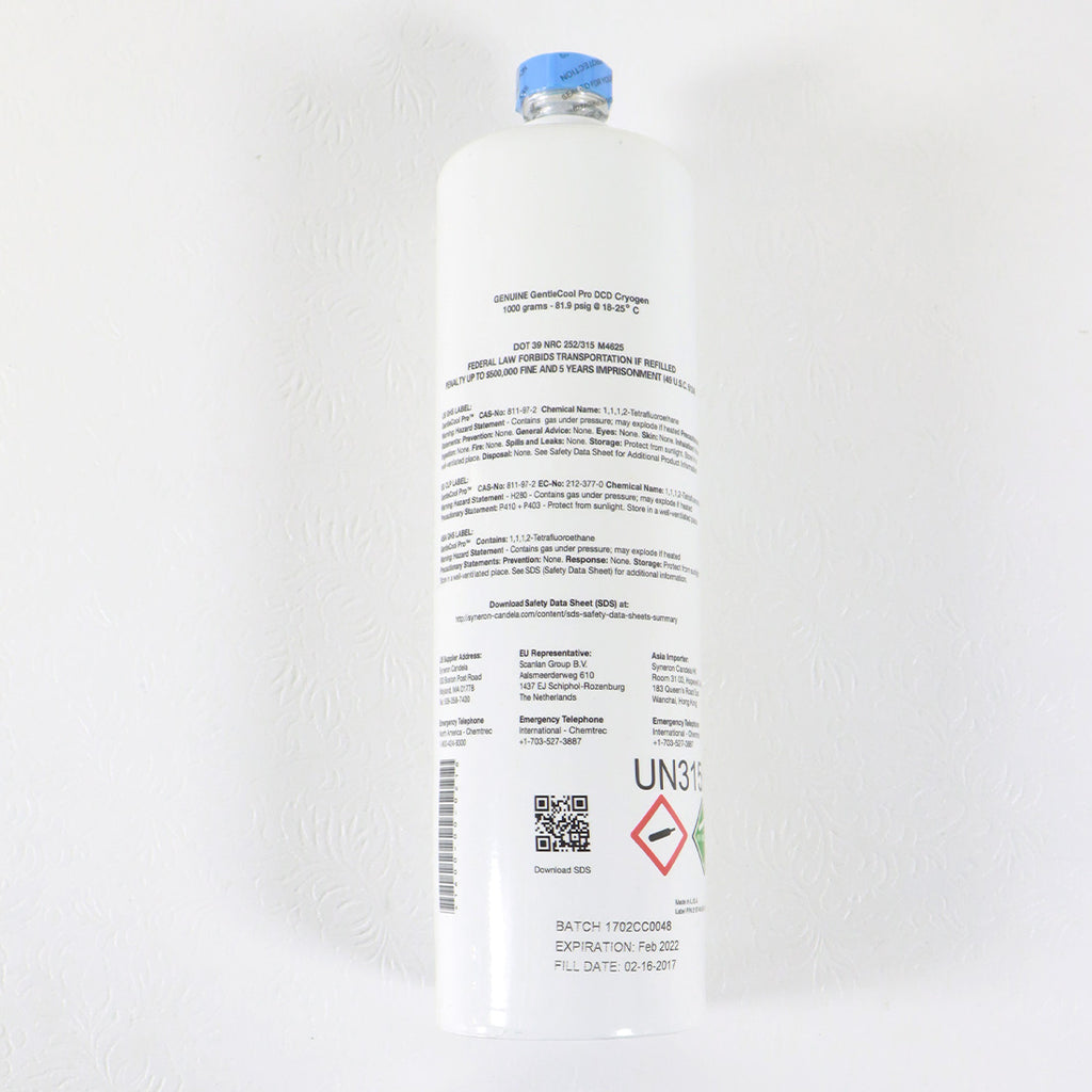 Candela GENUINE GentleCool PRO Cryogen 1000g Canister 1600-00-2018 - EXP 02/2022
