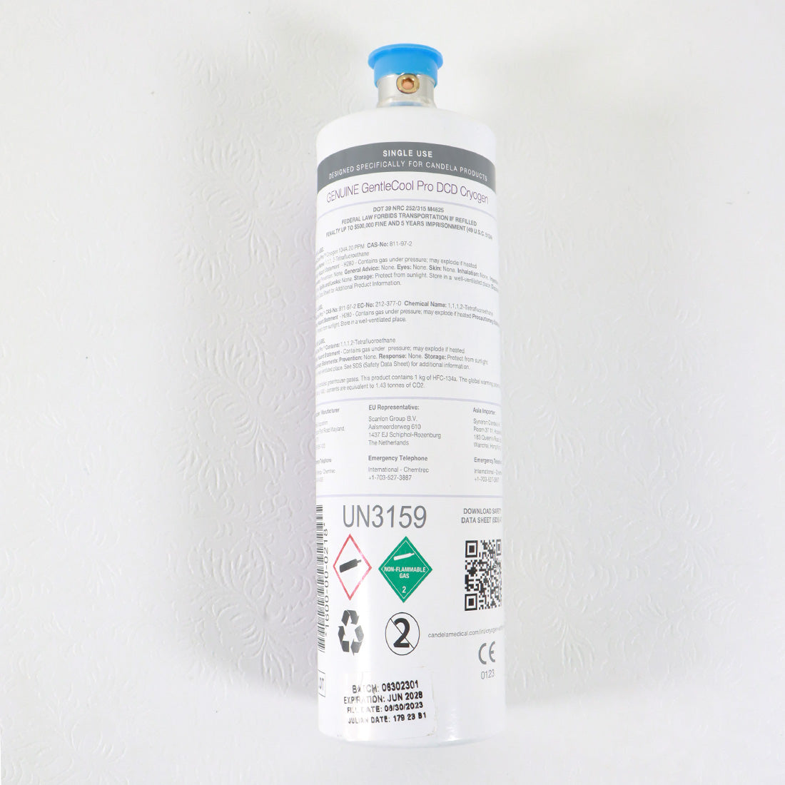 Candela GENUINE GentleCool PRO Cryogen 1000g Canister 1600-00-2018 - EXP 06/2028